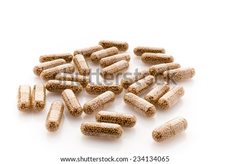 Capsule with a homeopathic granule contents.