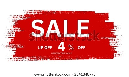 sale banner layout design , red background brush strokes 