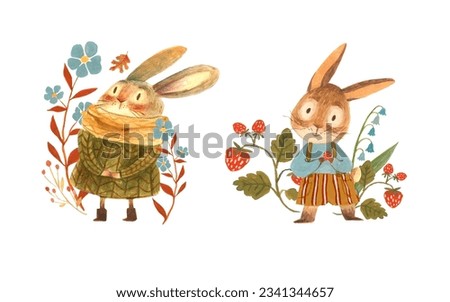 cute animals, animals clip art, rabbit clip art, rabbit, gouache clipart, watercolor rabbit , cozy autumn, watercolor clip art, bunny illustration, bunny clip art, child style