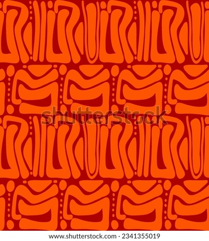 Abstract Hand Drawing Ethnic Mayan Greek Traditional Aztec Geometric Shapes Seamless Vector Pattern Isolated Background