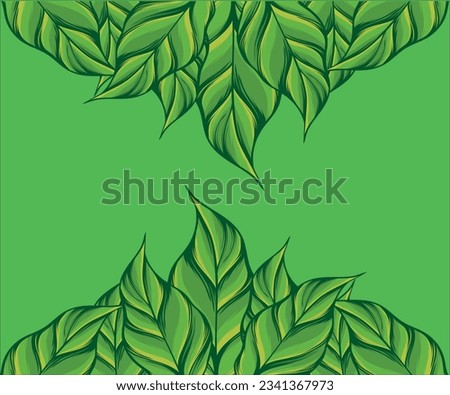 many tea leaves, green vector