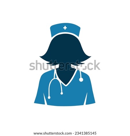 Pay tribute to nurses' compassion and care with this poignant illustration of a nurse silhouette. Gratitude for their healing touch. Vector illustration.