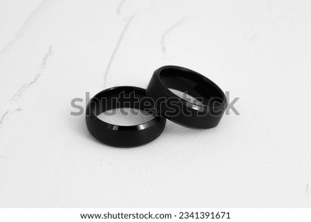 Black and white wedding ring image. Jewelry image that will increase sales. Jewelry image that can be used for banner, e-commerce, online sales, social media, printing.