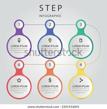 Business data visualization. Process chart. Abstract elements of graph, timeline with steps, options, parts or processes. Vector business template for presentation. Creative concept for infographic.