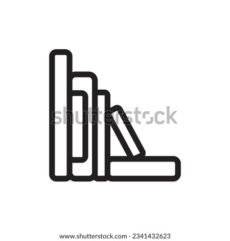 Book arrangement line icon vector design template and ilustration with editable stroke