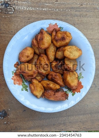 Stock photo of delicious homemade fried bananas