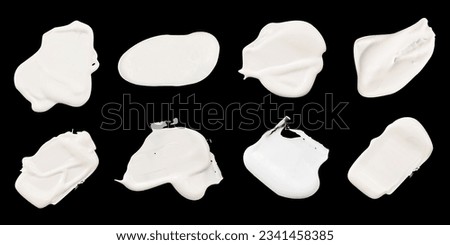 Set of white cosmetic sample stroke
