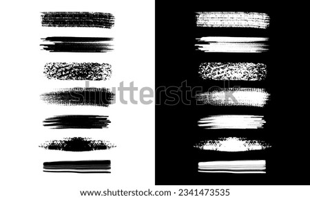 Vector collection of various brush stroke variants