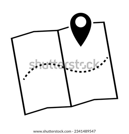 Map pointer icon vector illustration. GPS location symbol with with pin pointer for graphic design, logo, website, social media, mobile app, ui