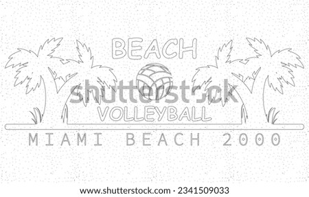 Beach Volleyball t-shirt design line art
