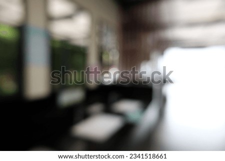 Blur focus of Public Restroom in Gas Station Terminal. Thailand.