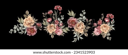 botanical flower bunch for illustration