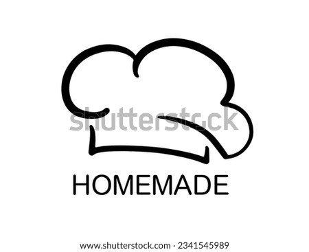 Chef Hat Line Art Drawing Icon Logo Design Element. Vector illustration isolated on white Royalty-Free Stock Photo #2341545989