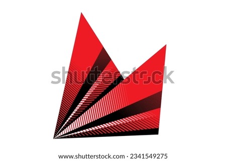 Vector flash on sportswear auto, moto, boat. Red-black on a white background. Vehicle stickers. Sports striped pattern. Trendy striped background.