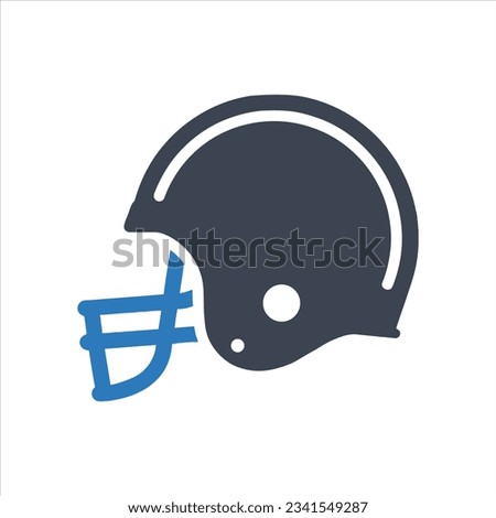 Football helmet icon on white background