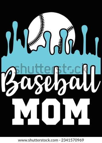 Baseball mom vector art design, eps file. design file for t-shirt. SVG, EPS cuttable design file