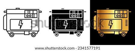 The Generator Icon represents a device that converts mechanical energy into electrical energy.  Royalty-Free Stock Photo #2341577191