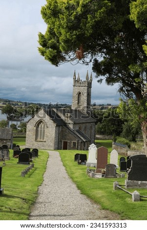 St Mura's Parish Church, a 19th century Church of Ireland church pictured here in summertime sunlight. Fahan, County Donegal, Ireland