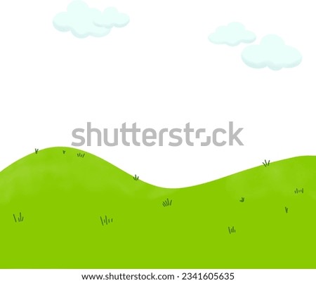 landscape with higher clouds on white background