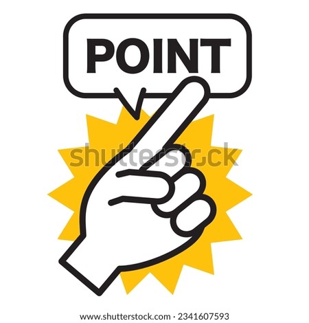 Cute pointing point mark icon