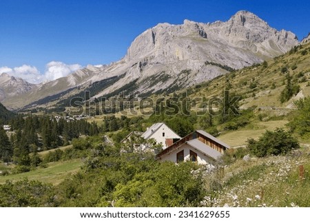 Cerces Massif and Valley of the Guisane from Les Boussardes, Hautes-Alpes, France.