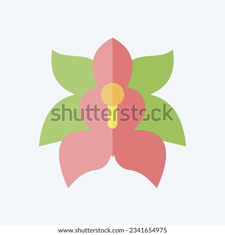 Icon Erythrina. related to Argentina symbol. flat style. simple design editable. simple illustration