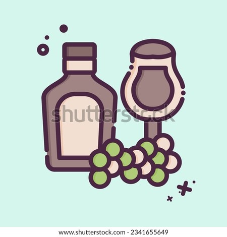 Icon Wine. related to Argentina symbol. MBE style. simple design editable. simple illustration