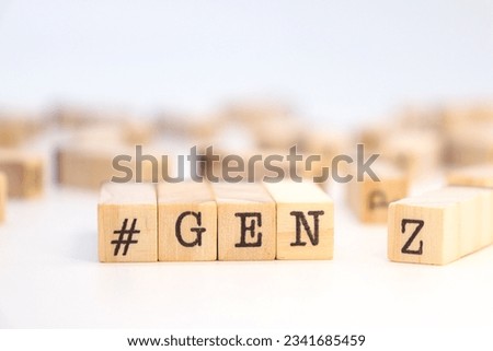 Gen z word on wooden cubes.
Millennial concept
