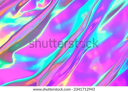 Holographic neon background ,Colorful psychedelic abstract. Pastel color waves for background Royalty-Free Stock Photo #2341712943