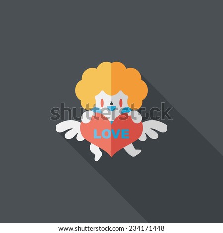 Valentine's Day cupid flat icon with long shadow,eps10 