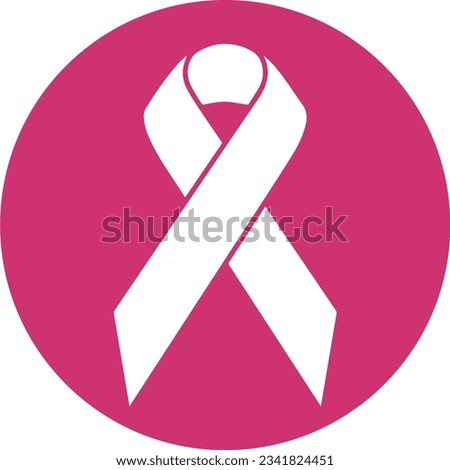 a close up of a pink ribbon in a circle