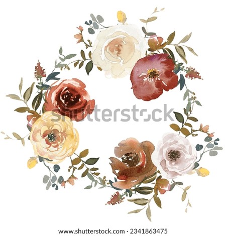watercolor floral arrangement. Wedding decor.