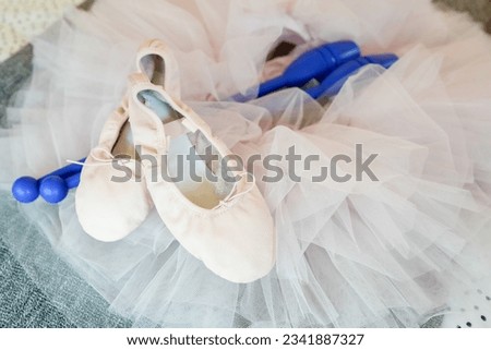 Ballet dress and shoes was prepared for the little girls who were about to dress up to go on stage