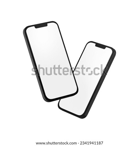 Blank White Phone Template isolated on a White Background