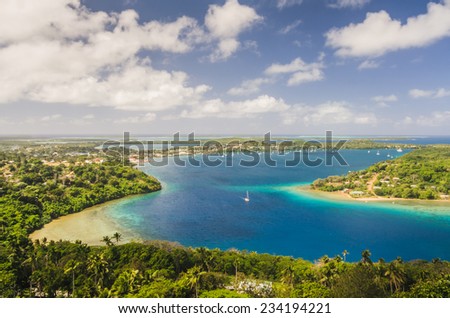 Kingdom of Tonga viewed from above Royalty-Free Stock Photo #234194221