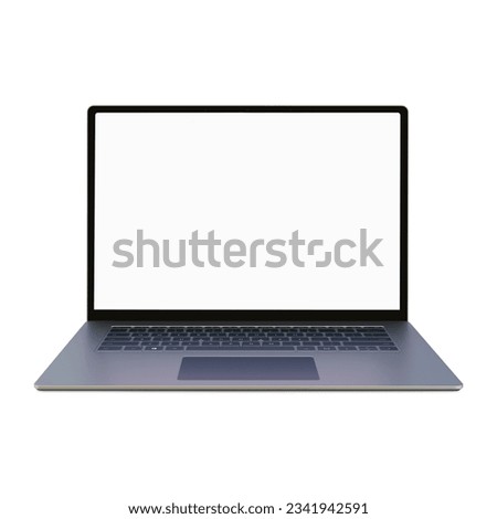 White Blank template laptop isolated on a white background