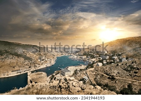 View of the evening of Balaklava in Crimea