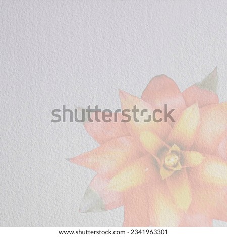 Photos of flowers with a superimposed texture on top. Wallpaper. Square frame. vintage wallpaper background. Red Guzmania