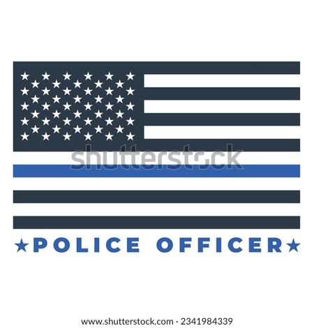 Badge Police Flag. Vector art illustration