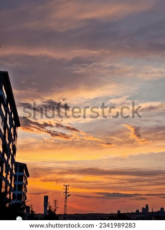 Sunset sky orange clouds pictures 