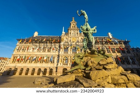 The City Hall (Dutch: Stadhuis van Antwerpen) of Antwerp, Belgium Royalty-Free Stock Photo #2342004923