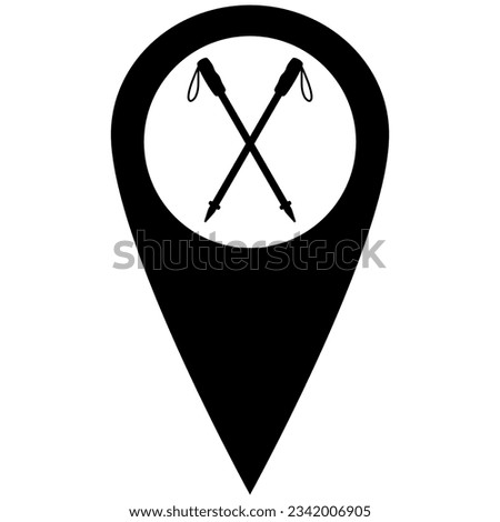hiking location pin, camping pin location, glyph design