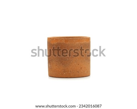 Empty brown clay pot isolated on white background. Royalty-Free Stock Photo #2342016087