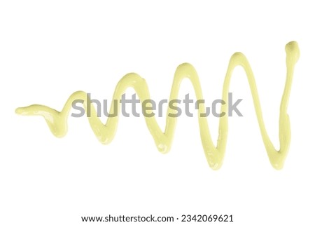 Light yellow watercolor drops zigzag isolated on white background.