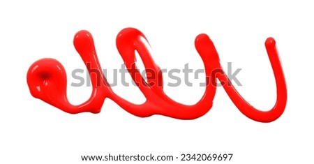 red watercolor drop zigzag isolated on white background