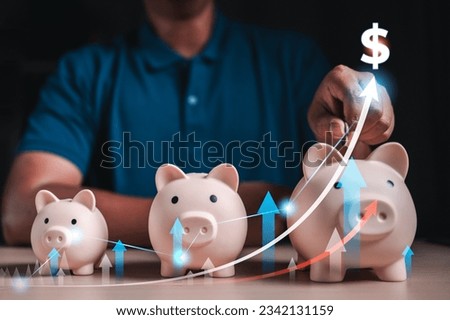 financial, banking, finance, investment, currency, profit, money, wealth, invest, investing. drawing graph and line to growth up then check your investment to take profit. finance and invest has risk.