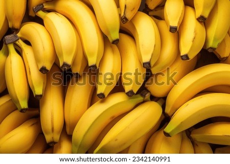 Close up shot of group of bananas  Royalty-Free Stock Photo #2342140991