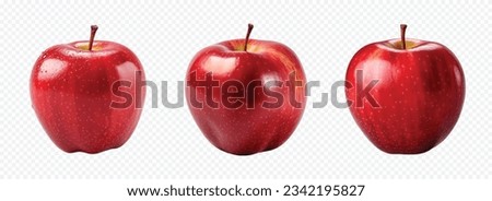 Red apple vector set isolated on white Royalty-Free Stock Photo #2342195827