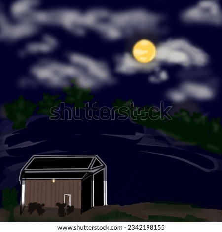 night view of the full moon appearing in 2023