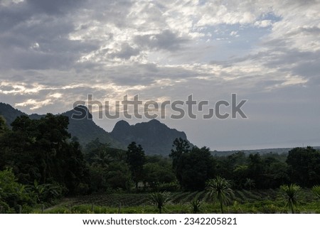 Green mountains and sky in Thailand